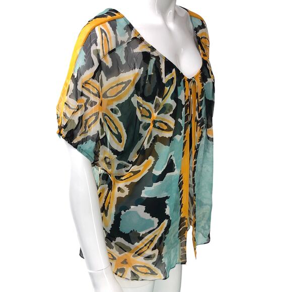 Diane Von Furstenberg DVF Womens Size 8 Merrill Blouse Abstract Silk Fully Lined - Picture 11 of 16